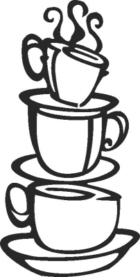Cofee cup decor - DXF SVG CDR Cut File, ready to cut for laser Router plasma